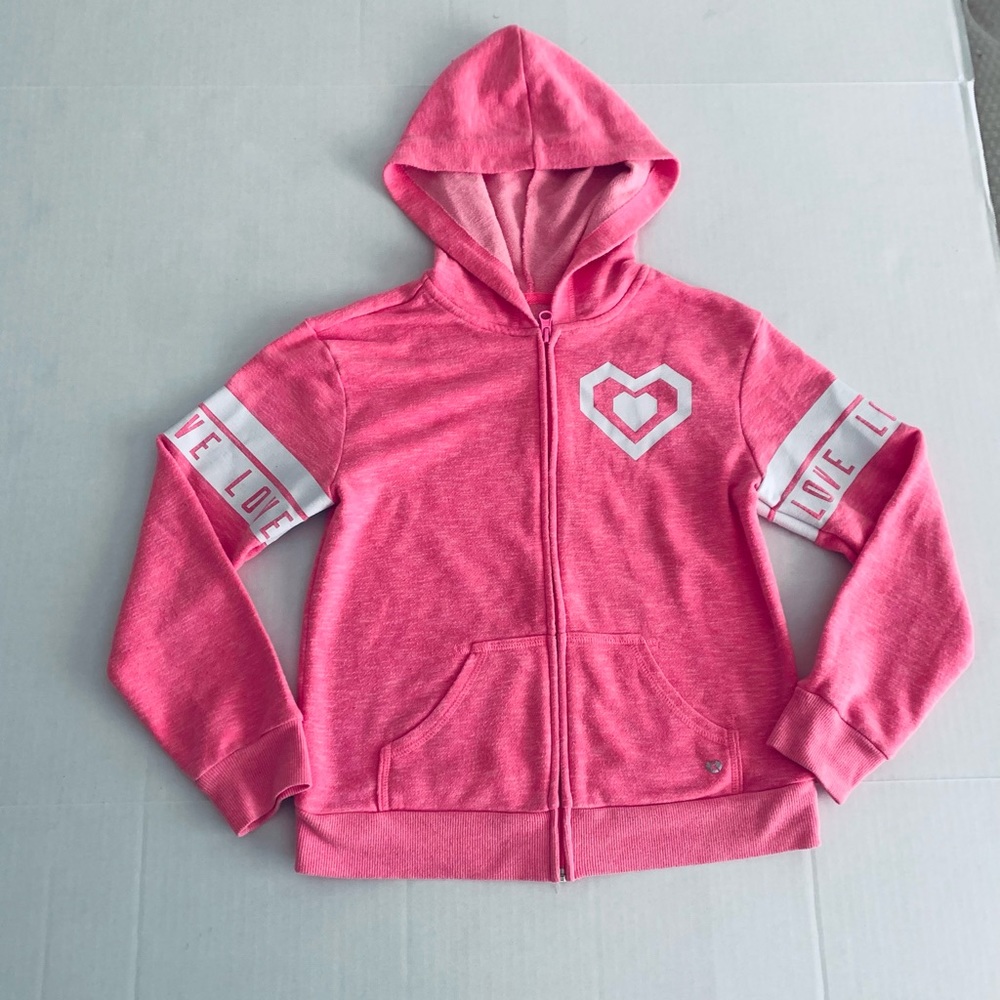 Pink jacket that says love
